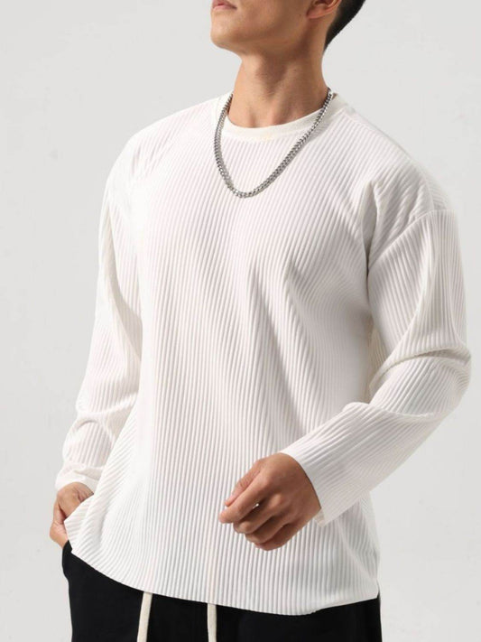 Poly-Stretch Round Neck Long Sleeve T-Shirt - Purcell's Clothing Company