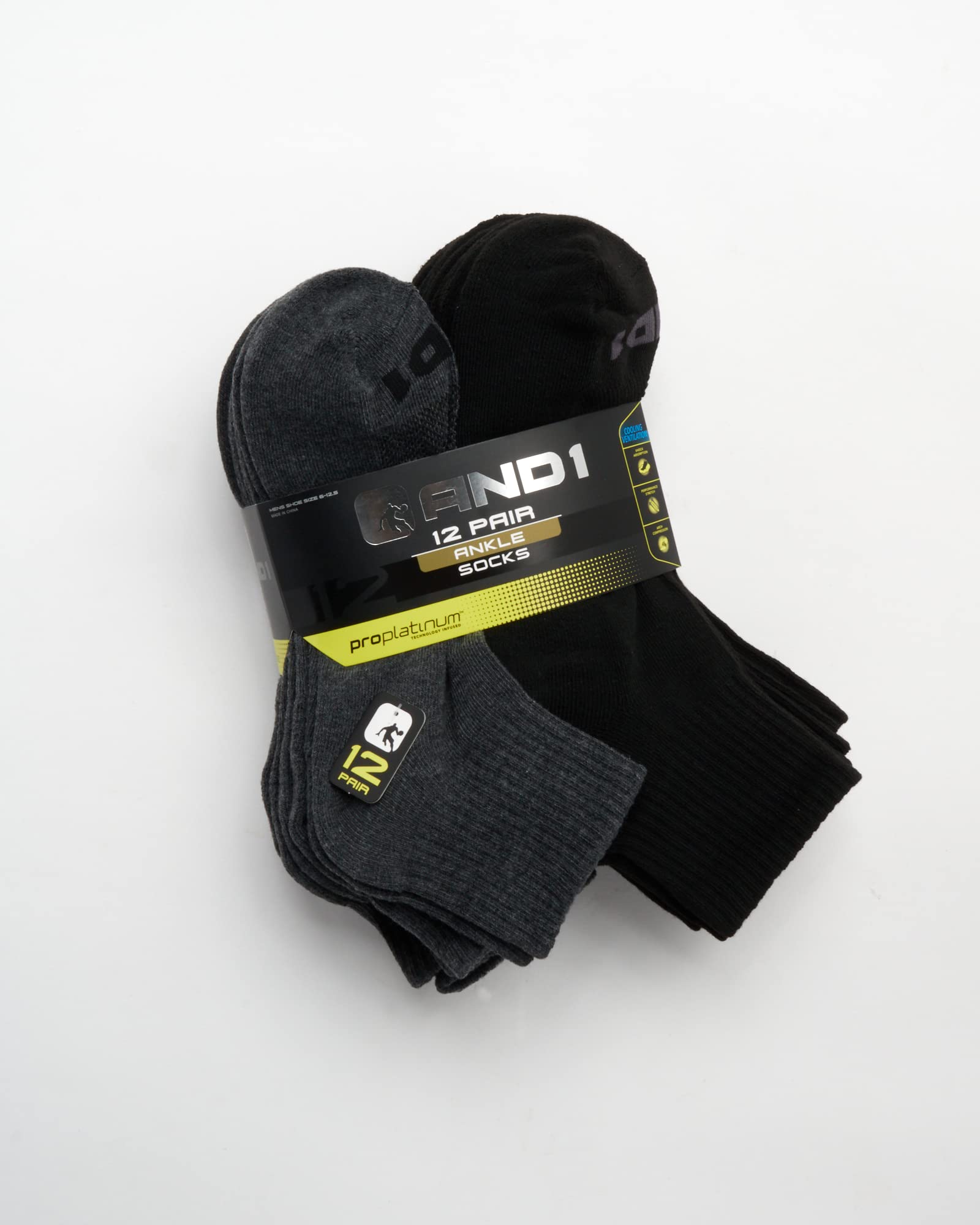 AND1 Quarter Socks (12 Pack) - Purcell's Clothing Company - 