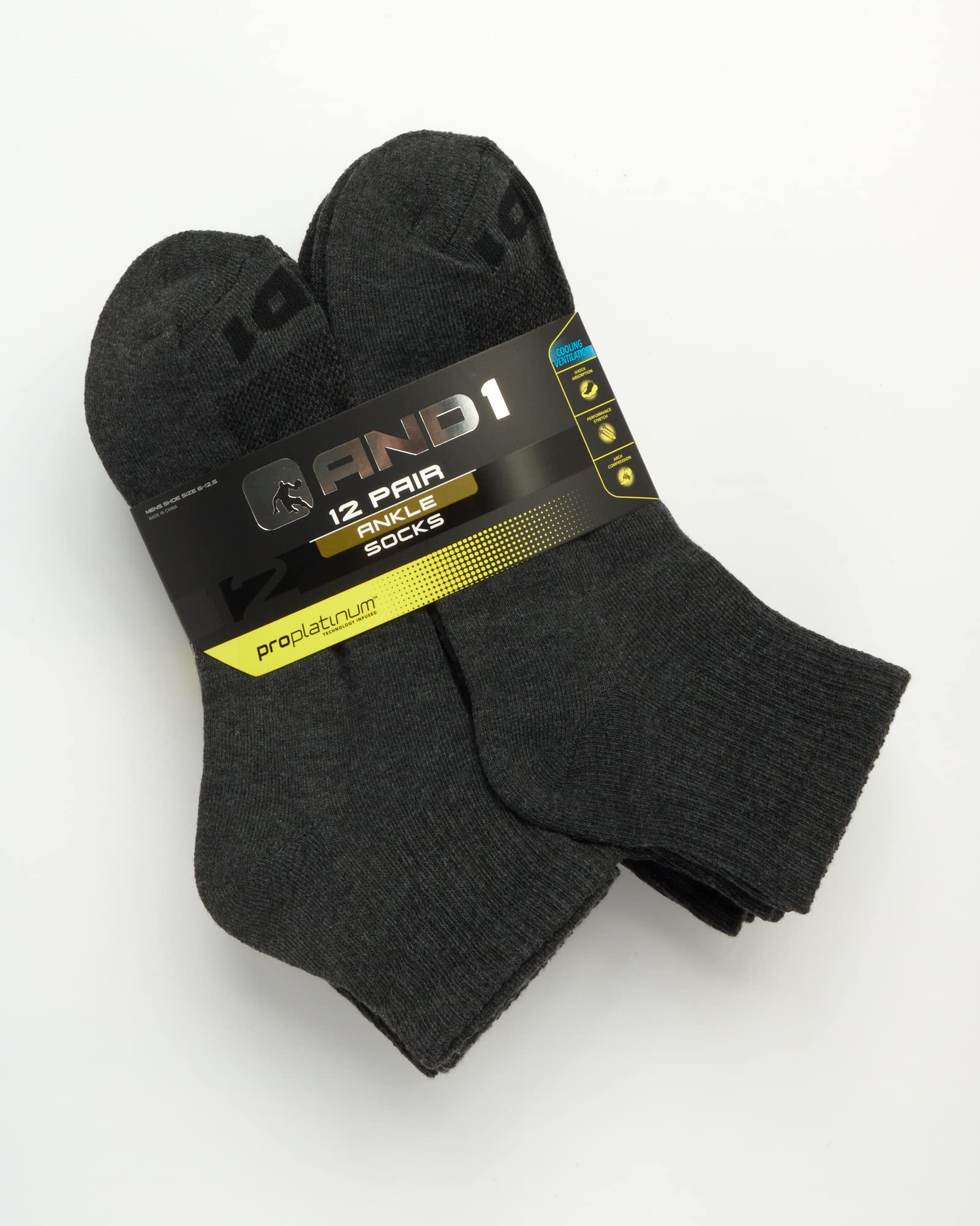 AND1 Quarter Socks (12 Pack) - Purcell's Clothing Company - 