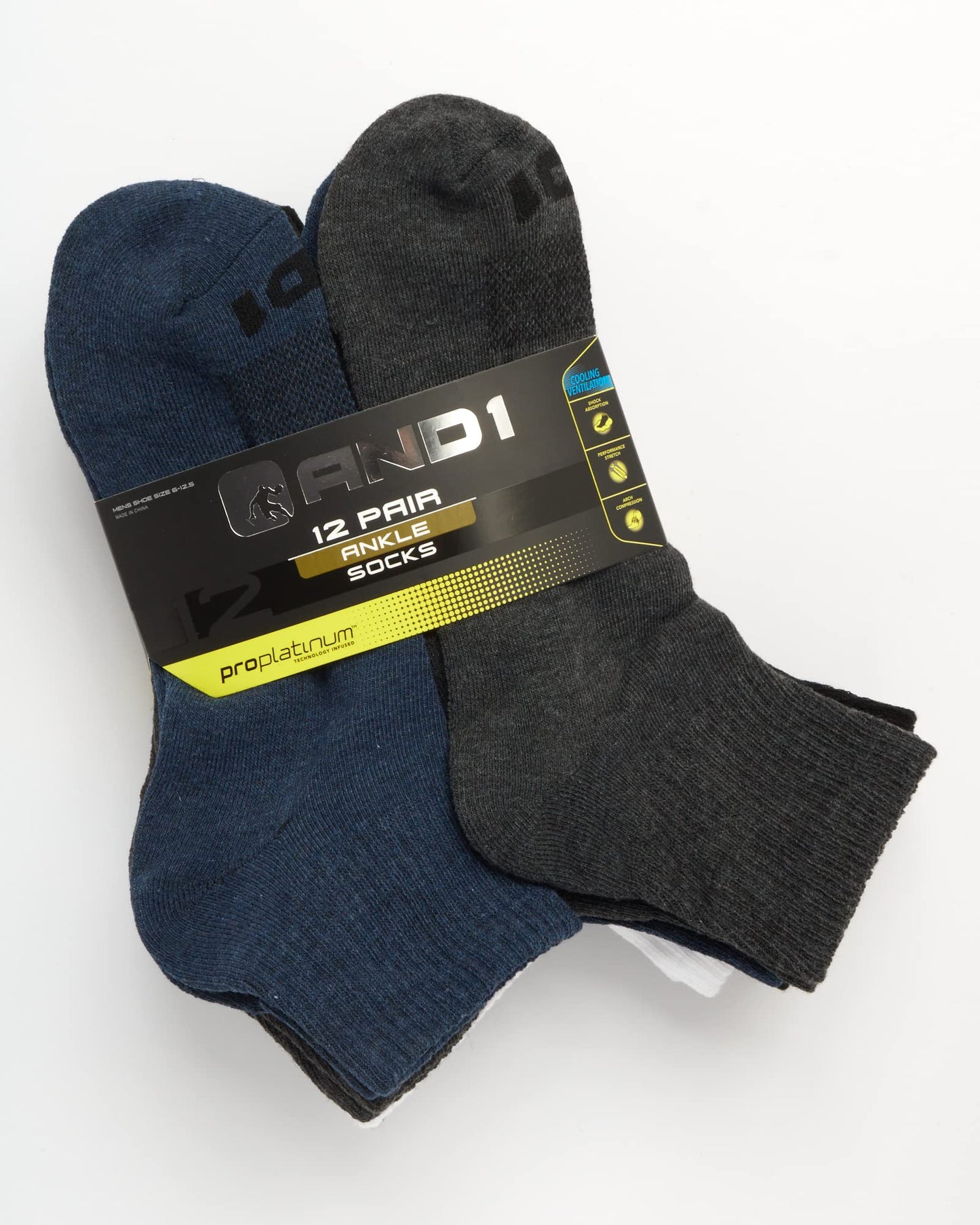 AND1 Quarter Socks (12 Pack) - Purcell's Clothing Company - 