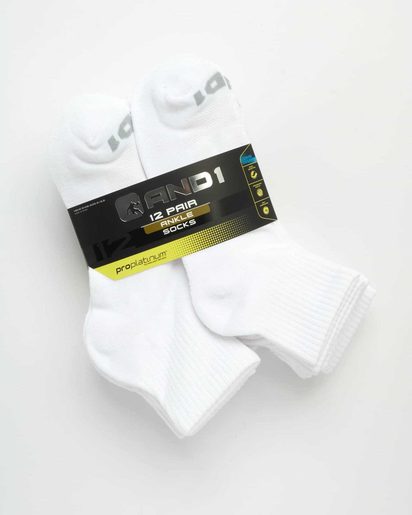 AND1 Quarter Socks (12 Pack) - Purcell's Clothing Company - 