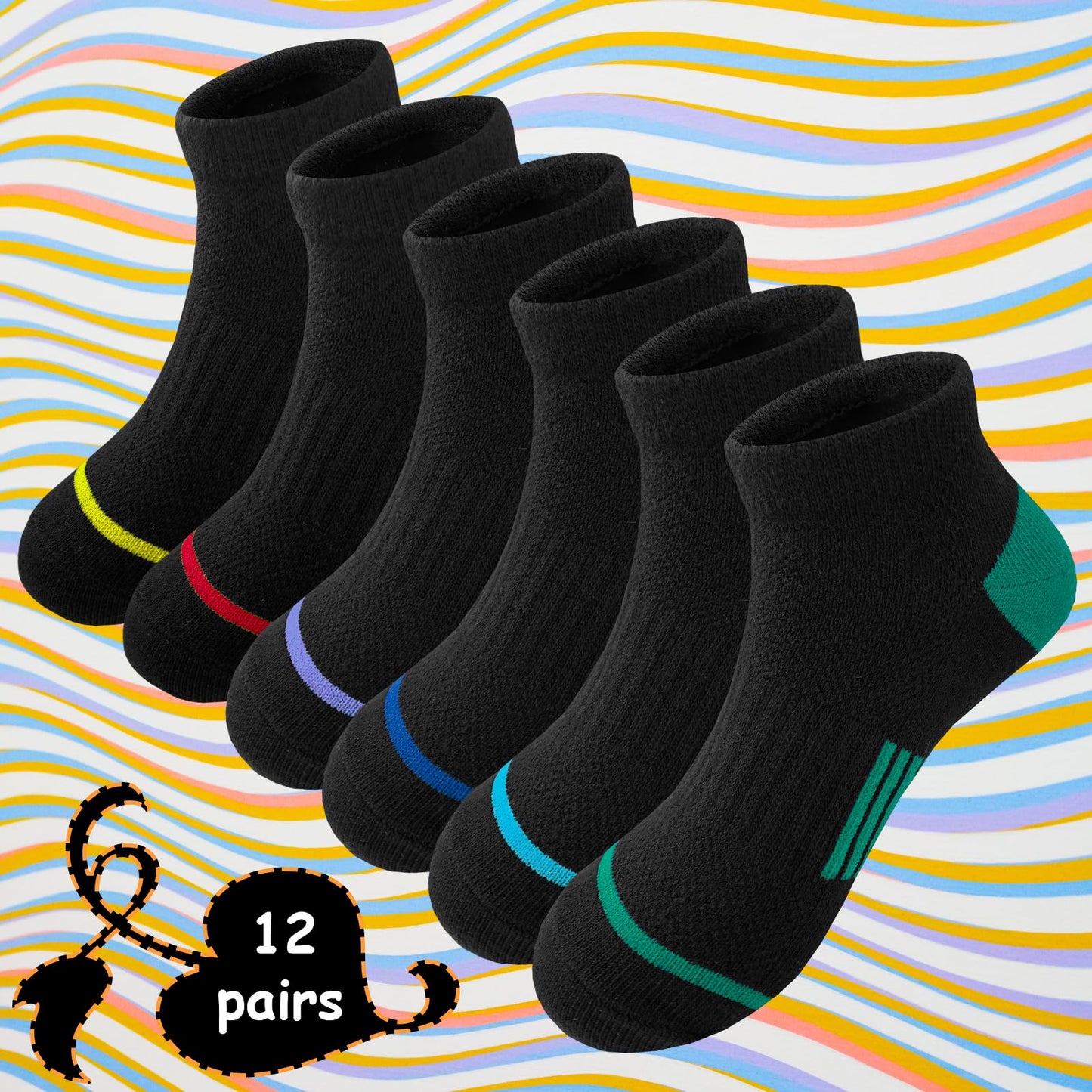 Ankle Athletic Socks (12 Pair) - Purcell's Clothing Company - 