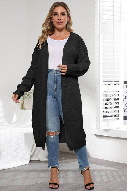 Plus Size Open Front Long Sleeve Cardigan - Purcell's Clothing Company