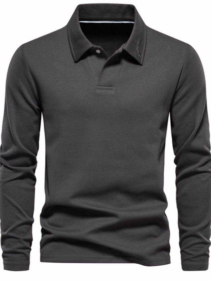 Collared Neck Long Sleeve Polo - Purcell's Clothing Company