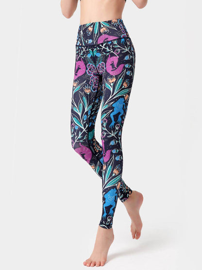 Printed High Waist Active Leggings - Purcell's Clothing Company