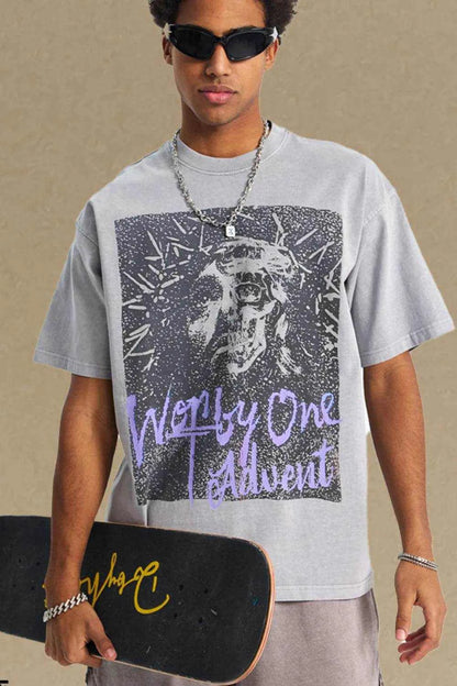 Graphic Round Neck Short Sleeve T-Shirt - Purcell's Clothing Company