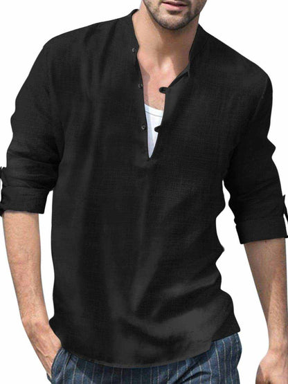 Half Button Long Sleeve Shirt - Purcell's Clothing Company