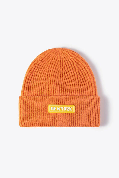 NEWYORK Patch Rib-Knit Cuffed Beanie - Purcell's Clothing Company