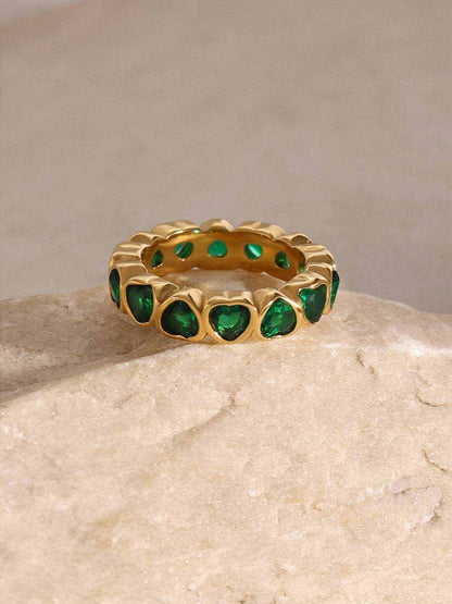 18K Gold-Plated Inlaid Zircon Ring - Purcell's Clothing Company