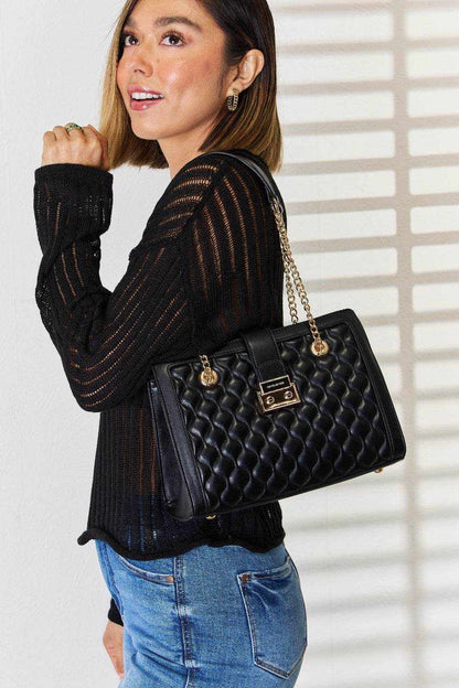 David Jones Quilted PU Leather Handbag - Purcell's Clothing Company