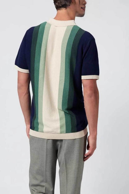 Contrast Striped Short Sleeve Polo - Purcell's Clothing Company