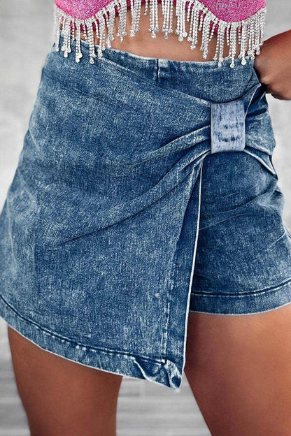 Zip Back Denim Skort - Purcell's Clothing Company