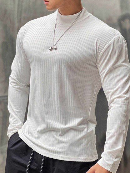 Mock Neck Long Sleeve T-Shirt - Purcell's Clothing Company