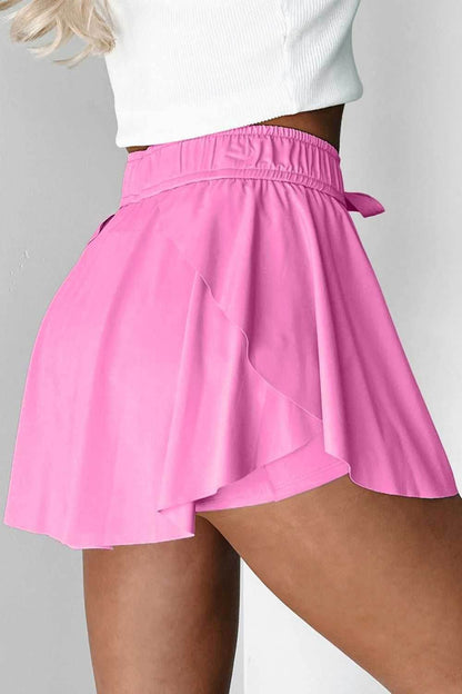Drawstring High Waist Lined Active Skorts - Purcell's Clothing Company