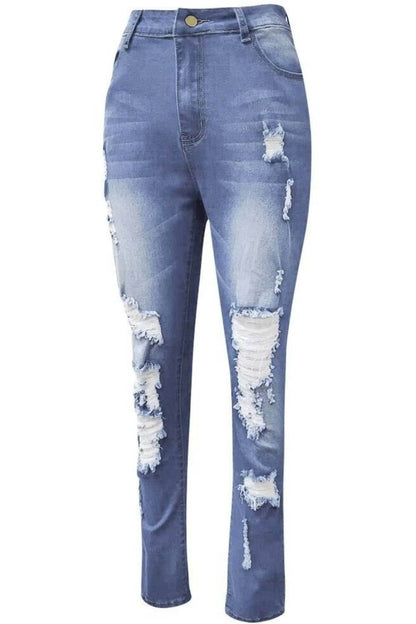 Full Size Distressed Skinny Jeans Plus Size - Purcell's Clothing Company