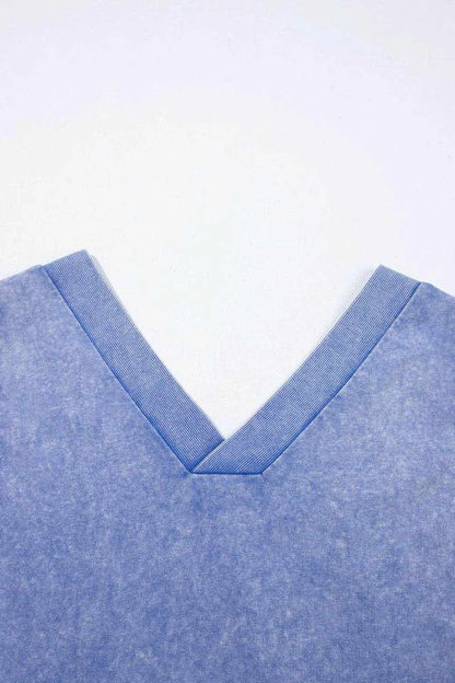 Mineral Wash Pocketed Sleeveless V Neck Loose Romper - Purcell's Clothing Company