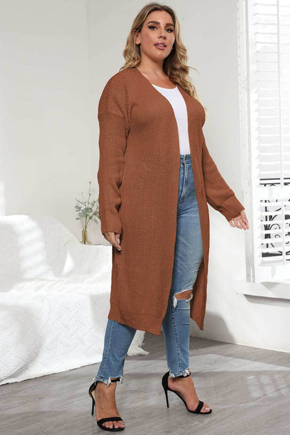 Plus Size Open Front Long Sleeve Cardigan - Purcell's Clothing Company