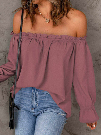 Off-Shoulder Flounce Sleeve Blouse - Purcell's Clothing Company