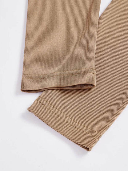 Round Neck Long Sleeve Top and Tied Pants Set - Purcell's Clothing Company