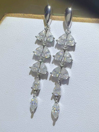 6 Carat Moissanite 925 Sterling Silver Bar Earrings - Purcell's Clothing Company