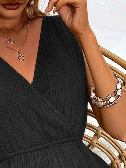 Textured Surplice Sleeveless Romper - Purcell's Clothing Company