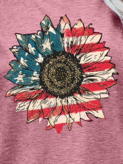 US Flag Flower Graphic Tee - Purcell's Clothing Company