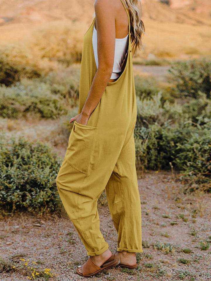 Double Take Full Size Sleeveless V-Neck Pocketed Jumpsuit - Purcell's Clothing Company