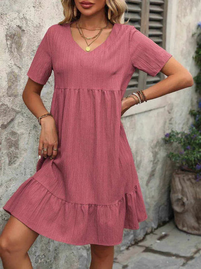 Ivy Lane V-Neck Short Sleeve Mini Dress - Purcell's Clothing Company