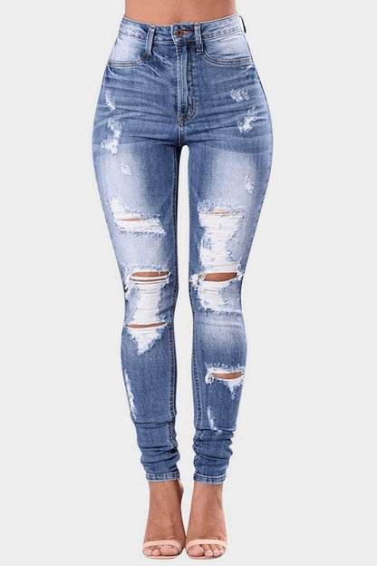 Full Size Distressed Skinny Jeans Plus Size - Purcell's Clothing Company