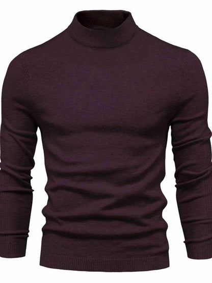 Men's Mock Neck Long Sleeve Sweater - Purcell's Clothing Company