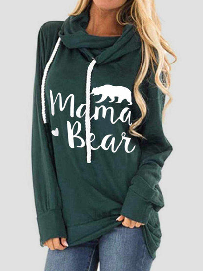 Drawstring Letter Graphic Long Sleeve Hoodie - Purcell's Clothing Company