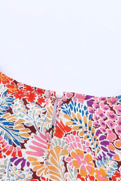 Floral Print Long Puff Sleeve Blouse - Purcell's Clothing Company