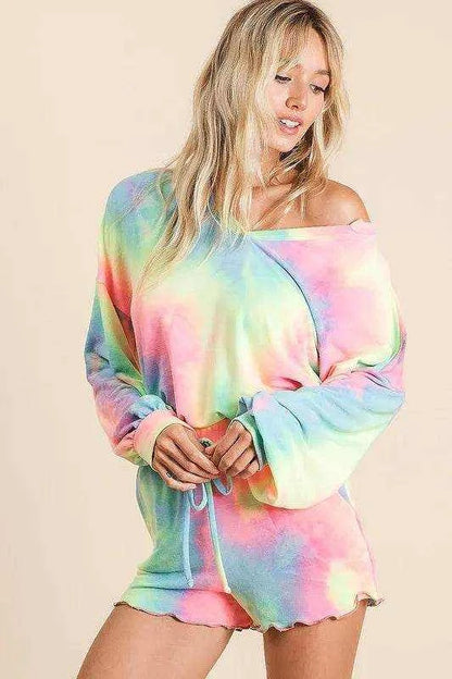BiBi Tie Dye French Terry Top and Shorts Set - Purcell's Clothing Company