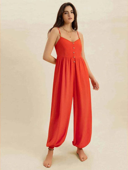 V-Neck Spaghetti Strap Jumpsuit - Purcell's Clothing Company