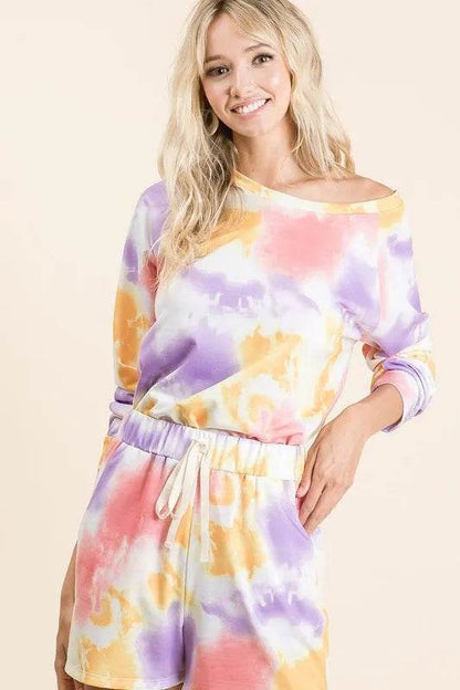BiBi Tie Dye French Terry Top and Shorts Set - Purcell's Clothing Company