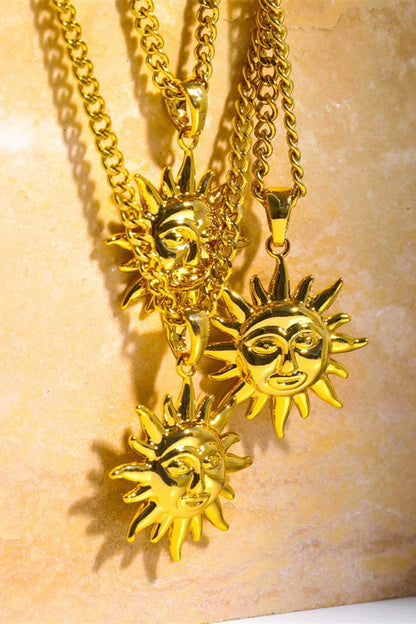Sun Pendant Copper Necklace - Purcell's Clothing Company