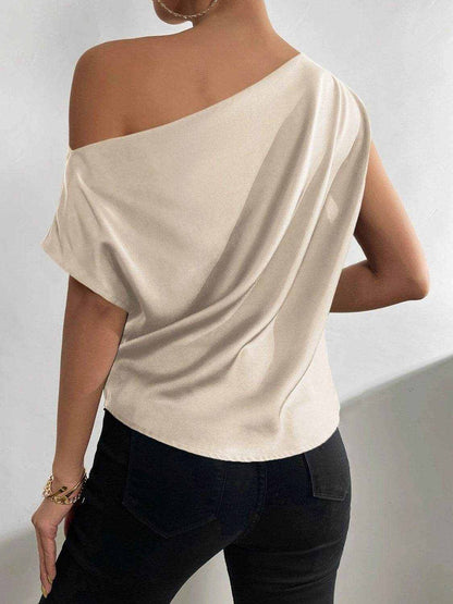 Ruched Single Shoulder Blouse - Purcell's Clothing Company
