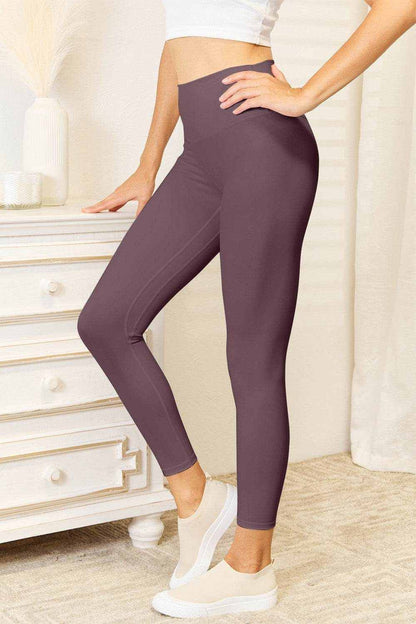 Double Take Wide Waistband Sports Leggings - Purcell's Clothing Company