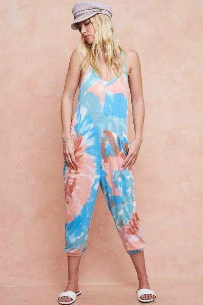 BiBi Tie Dye Knit Mid-length Casual Jumpsuit - Purcell's Clothing Company