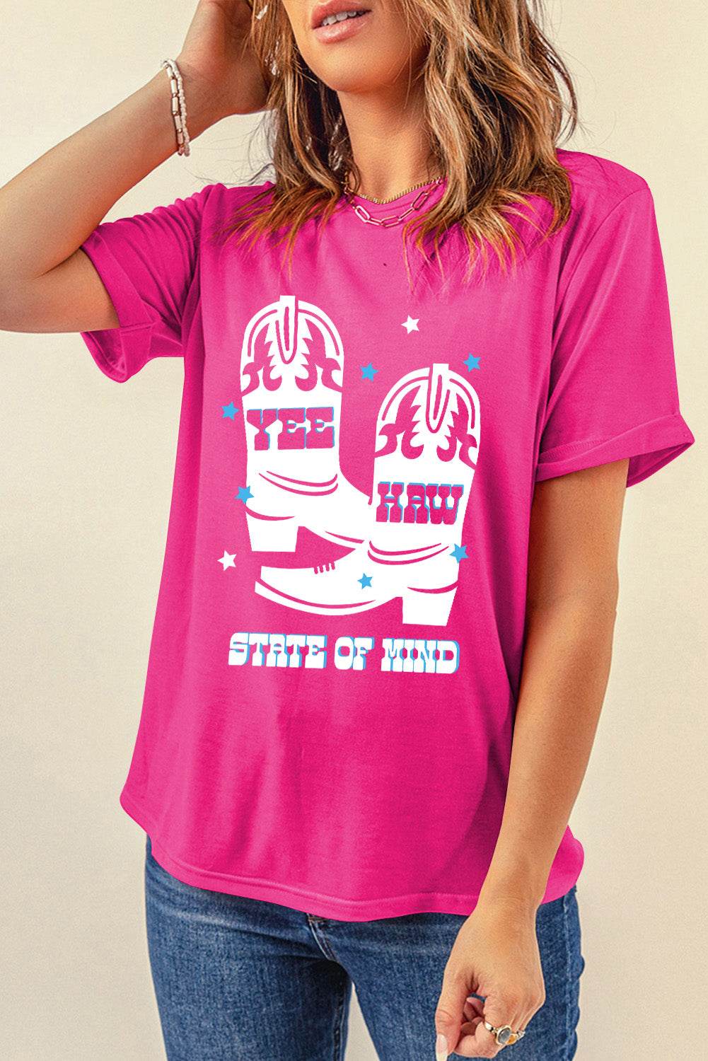 Graphic Round Neck Short Sleeve T-Shirt - Purcell's Clothing Company