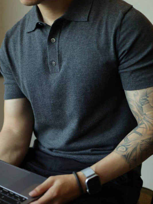 Plus Size Button Detail Short Sleeve Polo - Purcell's Clothing Company