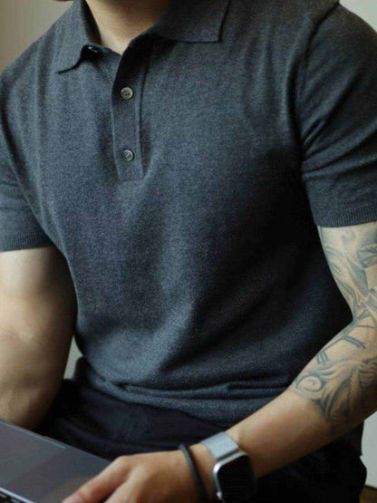 Plus Size Button Detail Short Sleeve Polo - Purcell's Clothing Company