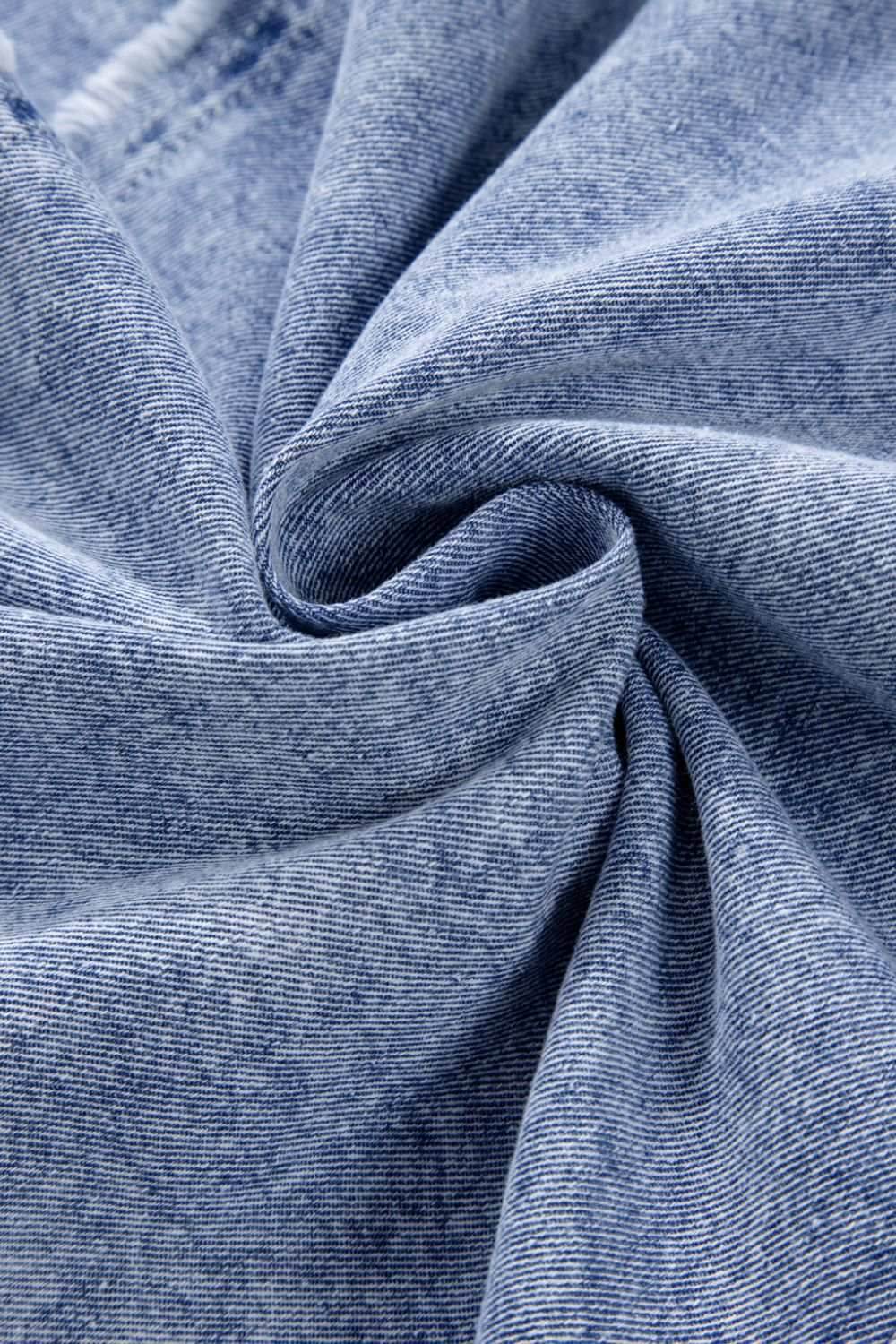 Raw Hem Button Down Long Sleeve Denim Dress - Purcell's Clothing Company