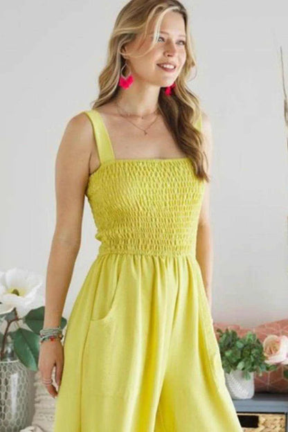 ADORA Smocking Top Wide Leg Jumpsuit - Purcell's Clothing Company