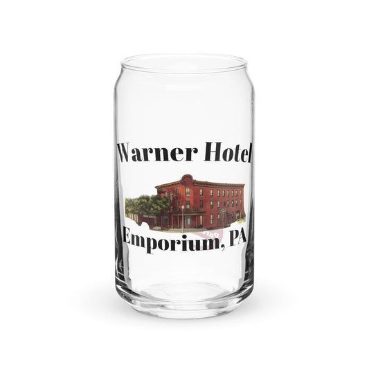 Can-Shaped Glass Warner Hotel - Purcell's Clothing Company