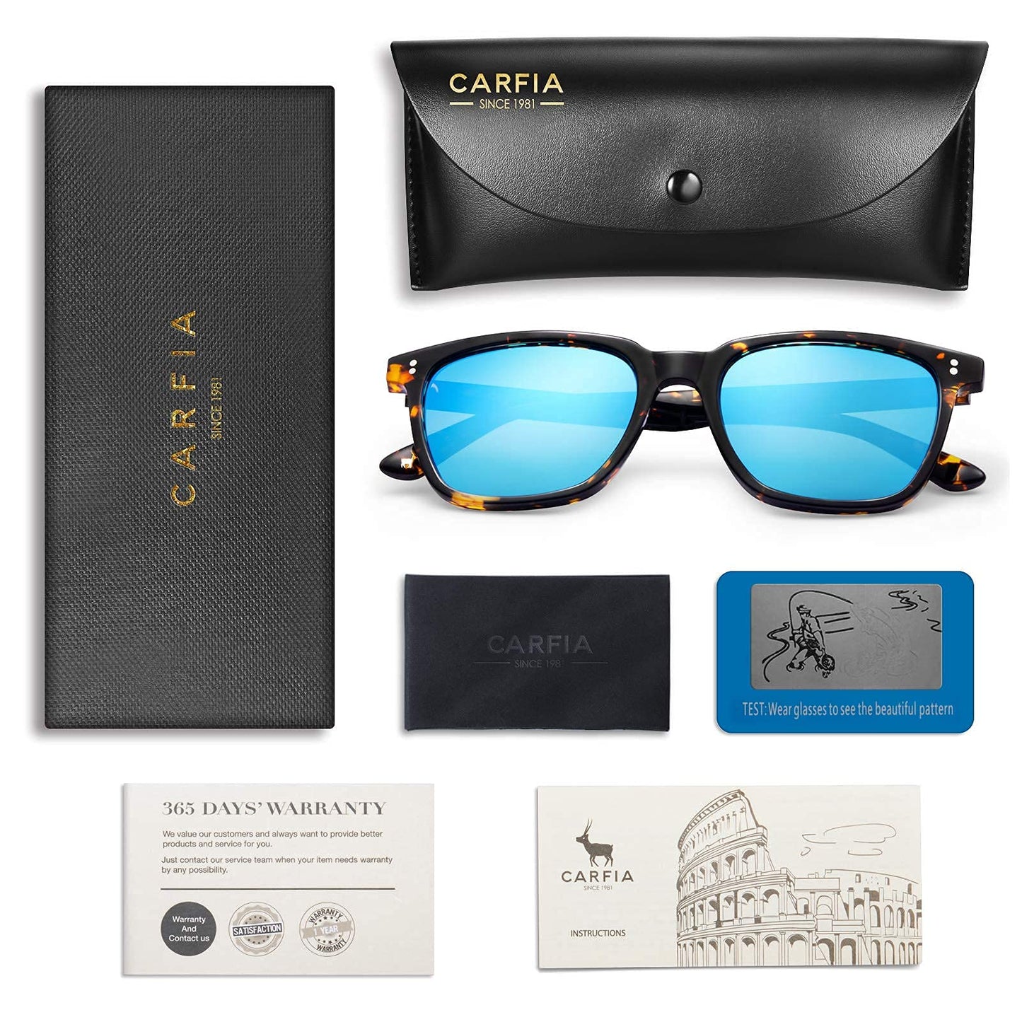 CARFIA Polarized Sunglasses UV400 Protection - Purcell's Clothing Company - 