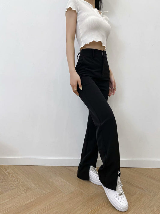 Casual Front Slit Pants - Purcell's Clothing Company - 0