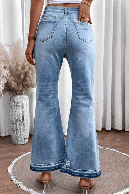 High Waist Button Fly Flared Jeans - Purcell's Clothing Company