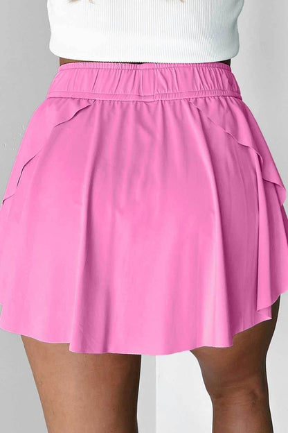 Drawstring High Waist Lined Active Skorts - Purcell's Clothing Company