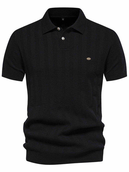 Collared Neck Short Sleeve Knit Polo - Purcell's Clothing Company